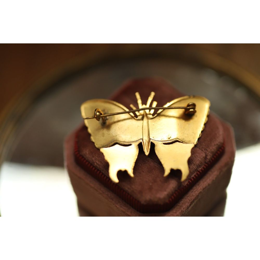 Vintage 1960s Damascene Butterly Brooch Made in Spain - Picture 6 of 7